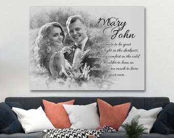 Custom Valentines Day Gift for Her, Gift for Him, Personalized Gift, Wall Art Canvas, Photo to Canvas, Canvas Print, Husband Gift