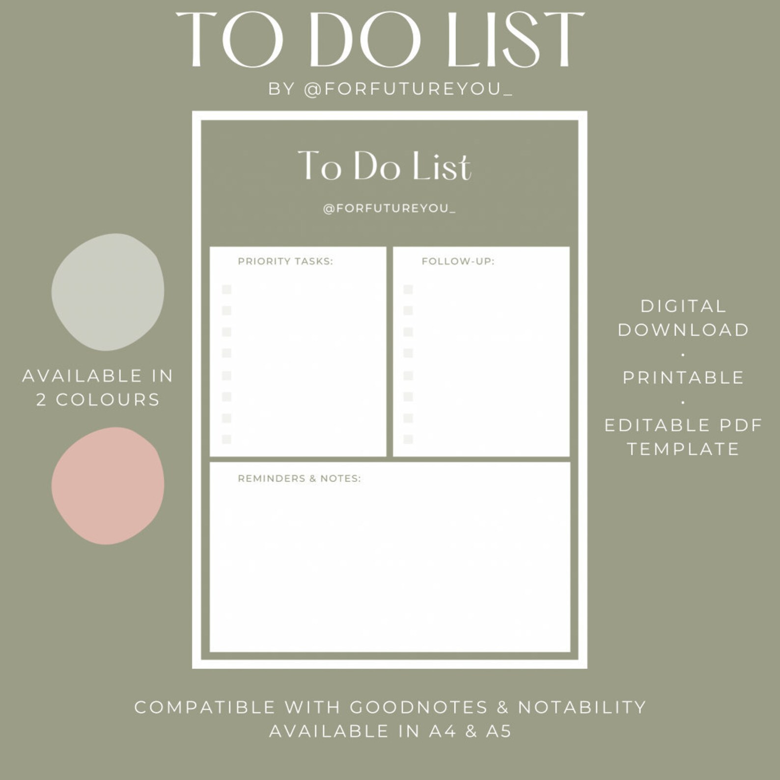 Digital To Do List Printable Downloadable Editable PDF Etsy