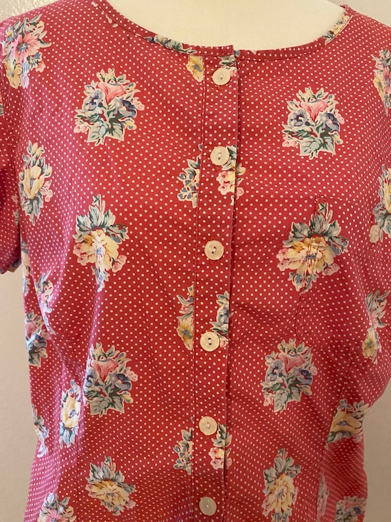 Vintage Liz Claiborne Floral shirt dress - image 1