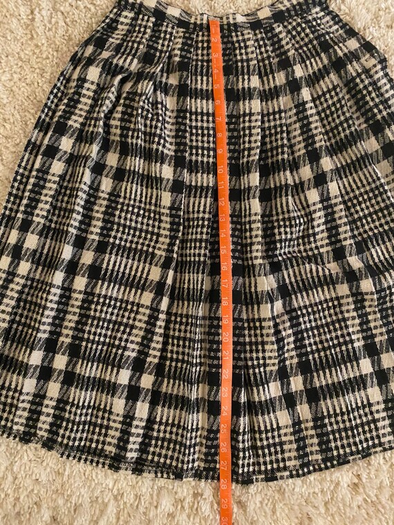 Vintage skirt. Black and white. Plaid. Houndstoot… - image 5