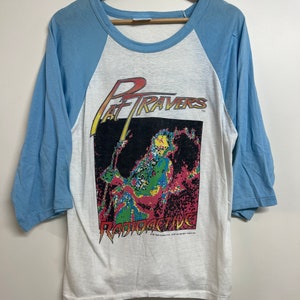 Vintage 1981 Pat Travers concert tour Raglan rock band t shirt