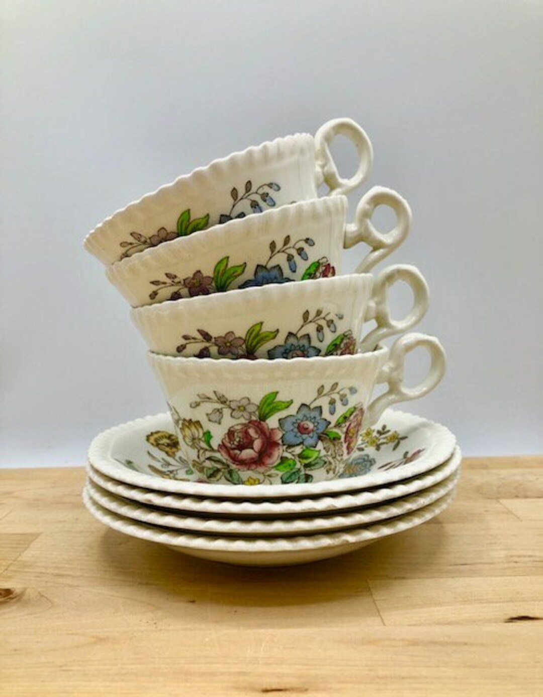 Set of 4 Spode Cups and Saucers Vintage 1960s Copeland Spode Etsy