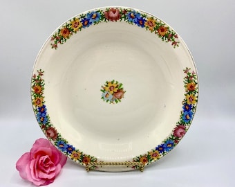 Antique 1910s Pie Plate  Sovereign Canada Ceramic Petit Point Design British Empire Made