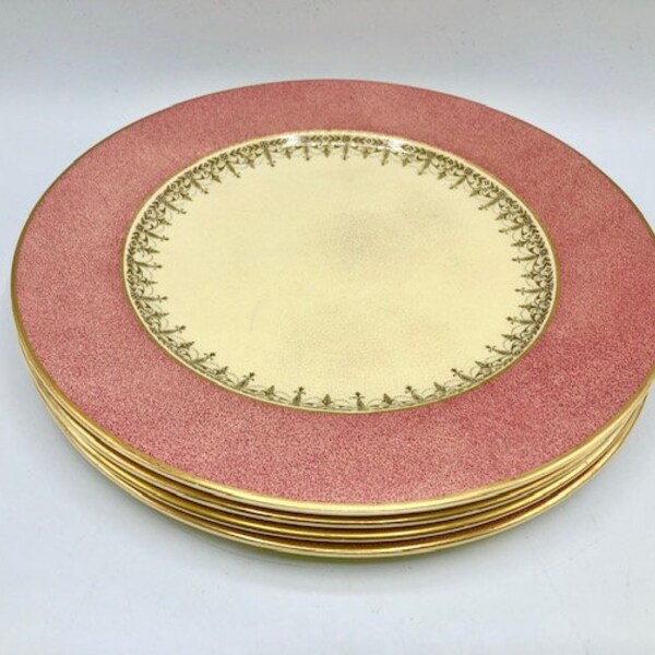 Antique Gold Dinner Plates Etsy