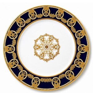 Antique Copeland Spode Dinner Plates Set of 4 | Cobalt Blue & Gold Gilt Porcelain | Victorian English Tableware