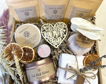 GET WELL SOON Gift Hamper for Her | Thinking of You Care Package | Hug in a Box | Self Care Pamper Hamper | Recovery Gift for Women **