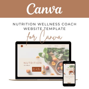 Nutrition | Canva one page Website Design Template, blogger theme, minimal clean boho web design theme, wellness/fitness/health coach theme