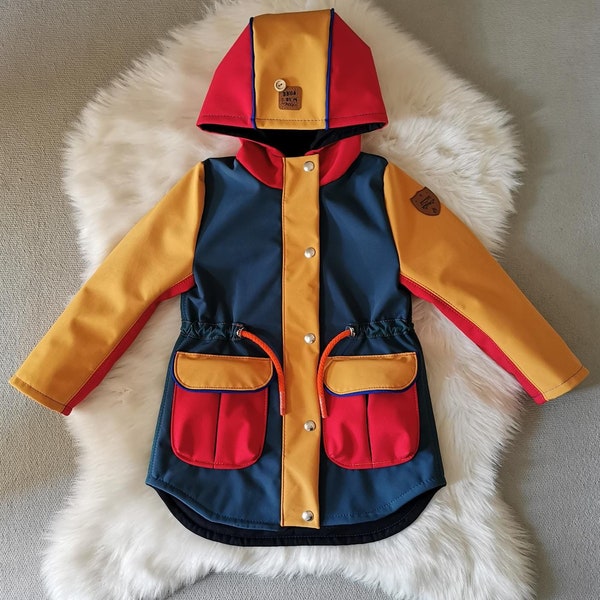 Wind & Wetter Parka, Softshelljacke auf Wunsch, Handmade, stylische Kleidung, Unisex, Colorblocking