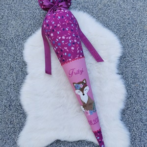 Step by step, Fairy Freya school cone, sugar cone, school child 2024, handmade on request, personalized, new, 70 cm, 85 cm, fox