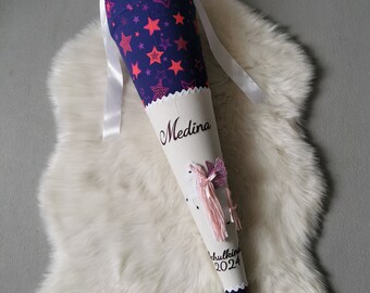 Step by step, Pegasus Night Nuala school cone, sugar cone, schoolchild, handmade on request, personalized, new, 70 cm, 85 cm, Pegasus, 3D