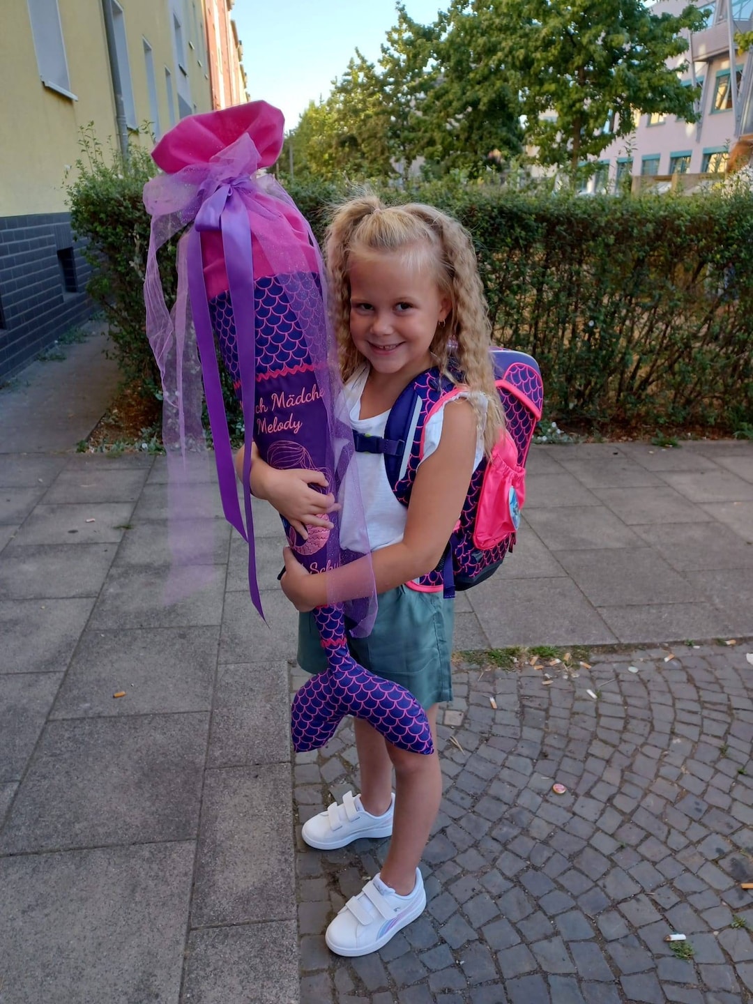 Ergobag PerlentauchBär, Schultüte, Schulkind 2024, Handmade auf Wunsch 