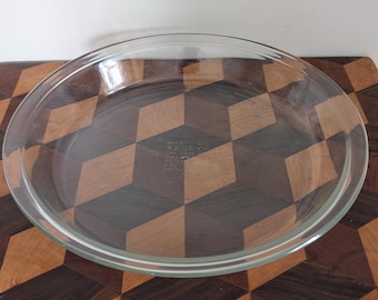 Forma do pieczenia ciasta 9" z przezroczystego szkła PYREX z lat 60. z płaskim rantem, nr 209