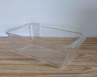 PYREX Vintage 213 Kastenform 1,5 Qt - Klarglas-Backform mit Griffen, hergestellt in den USA