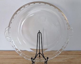 PYREX Vintage #229 Class Glass Scalloped Edge 9.5"/24 cm Pie Plate Baking Dish