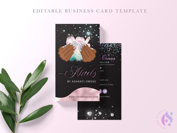 holographic glitter business cards Business & Thank You Cards  Beauty Bee Branding LLC