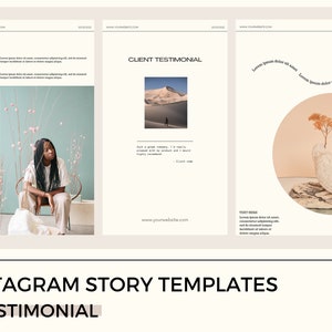 Minimalist Instagram Story Template + Testimonial Template Canva, bearbeitbar auf Canva, Social Media, Instagram Boutique, Coach