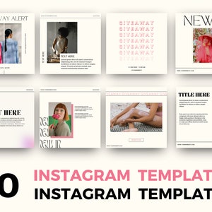 30 Minimalist Instagram Template, bearbeitbar auf Canva, Social Media Template, Minimal Instagram Post Template, Instagram Boutique, Coach