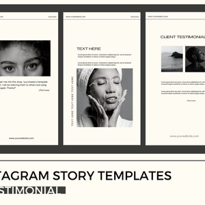 20 Minimalist Instagram Story Template + Testimonial Template Canva, bearbeitbar auf Canva, Social Media, Instagram Boutique, Coach