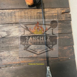 Bbq tool, Cebollero  grill onion holder 22&quot; inch black metal holder with dome cup and zinc heat resistant spring handle