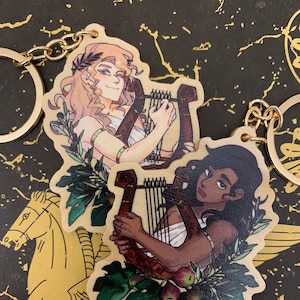 The Song of Achilles Pine Wood Charms - Patrochilles Lyres & Figs
