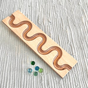 A marble run plate meandering marble run wood wooden toy ball maze image 3