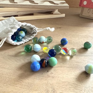 25 glass marbles for marble run plates various sizes from 10 to 16 mm for winding track marble run