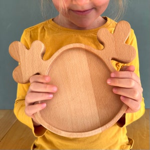 Christmas Elsch reindeer children serving plate serving plate serving bowl snack plate made of solid wood Christmas gift