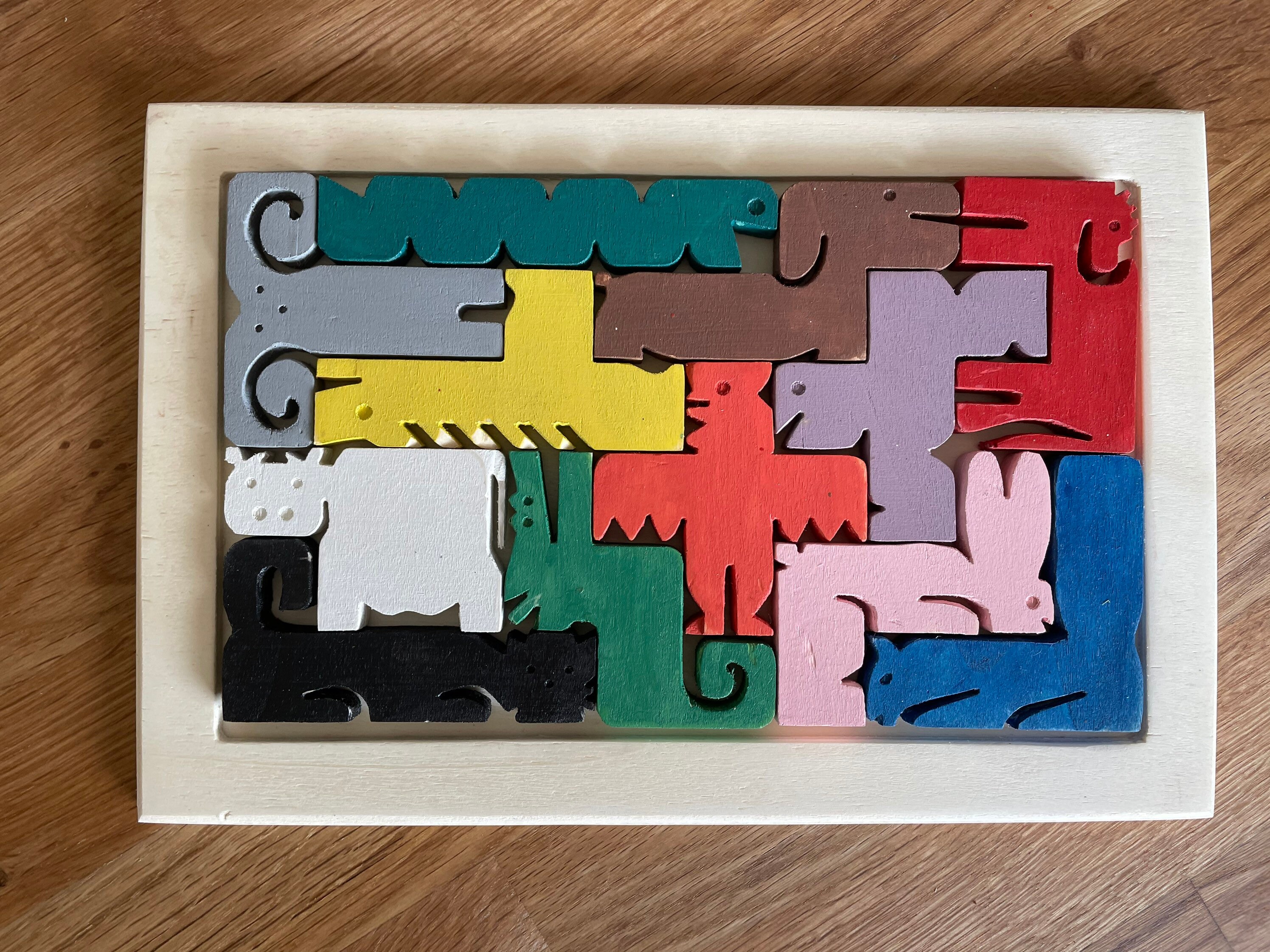 Wooden Puzzle Set Puzzle Wooden Puzzle Kids Baby Toy Colorful Etsy