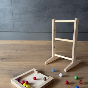 Turm für Murmelbahn Platten für Glas Murmel schlängelbahn Kugelbahn Holz Holzspielzeug Kugel Labyrinth