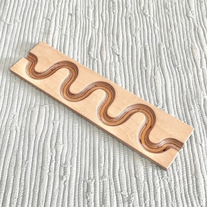 A marble run plate meandering marble run wood wooden toy ball maze image 2