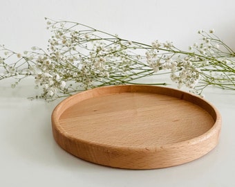 Round wooden plate serving plate decorative plate wedding ring plate jewelry bowl