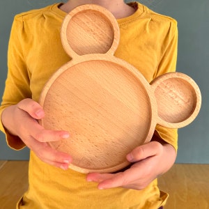 Minnie Maus Kinder Servierteller Mickey Maus Servierplatte Servierschale snackplatte aus massivholz Buche Geschenk für Mädchen