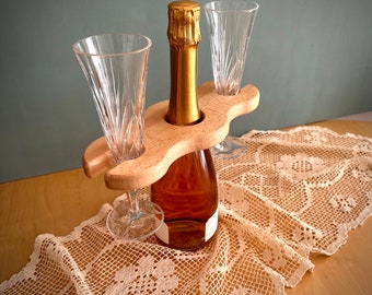 Glashalter Weinhalter Weinbutler aus Holz