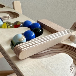 Schranke für Murmelbahn Platten Murmelbremse schlängelbahn Kugelbahn Holz Holzspielzeug Kugel Labyrinth