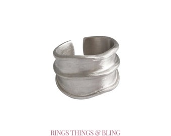 Silver Plated Chunky Irregular Minimalist Best Selling Adjustable Thumb Ring