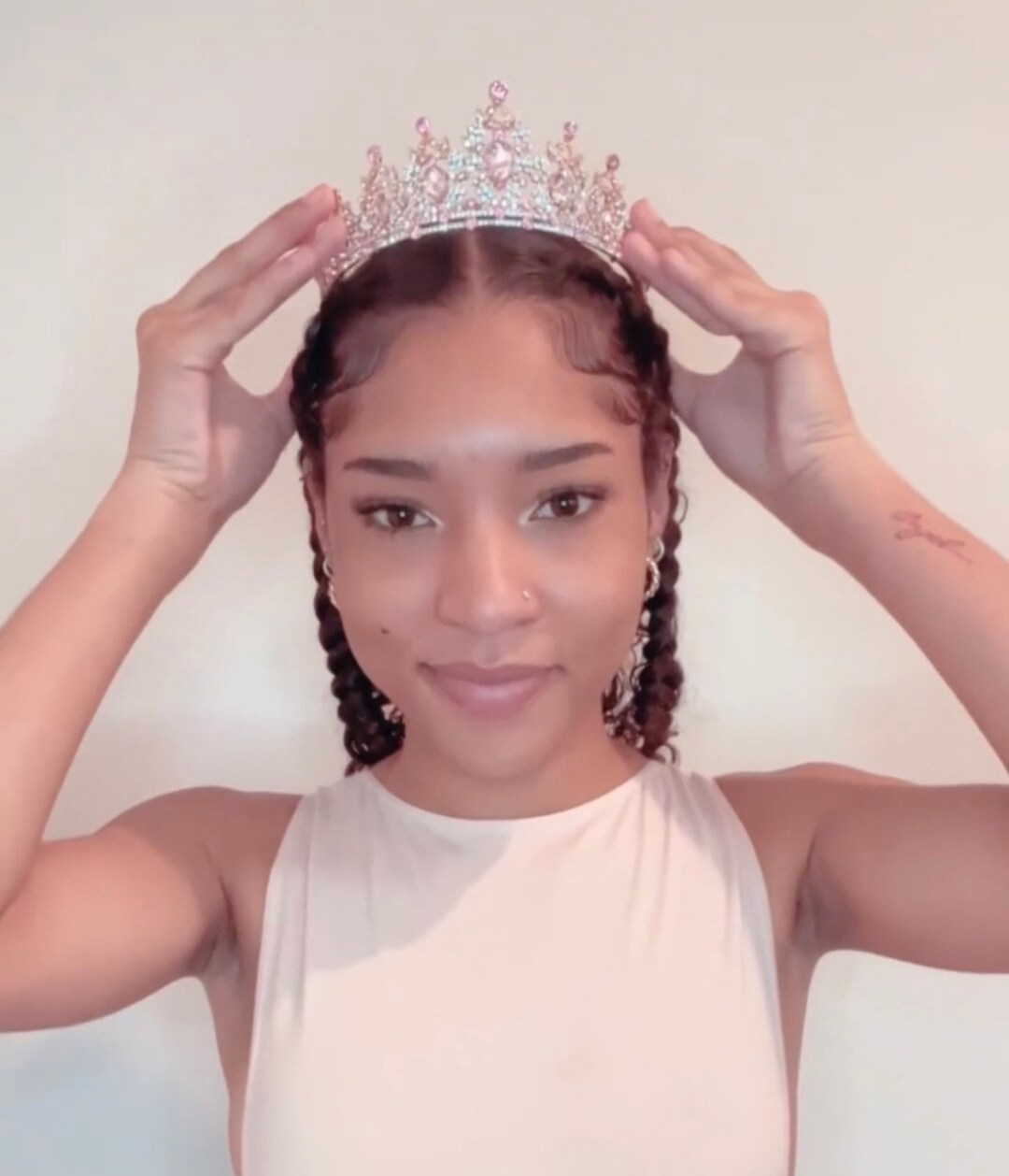 Pink and Rose Gold Crystal Crown Tiara for Girls and Women Etsy