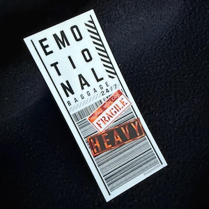 Emotional Baggage Sticker Humor Decal Fragile Heavy Baggage Gag Gift