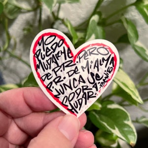 Bad Bunny Sticker Lyric Nadie Sabe Heart Sticker Yo Puedo Mudarme de PR Diaspora Puerto Rico En Mi Alma
