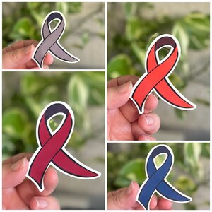 Awareness Ribbon Customizable Sticker Choose Your Color Ribbon ...