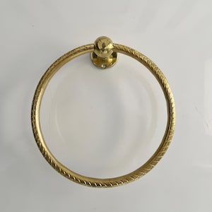 Anel de toalha de latão, suporte de toalha de parede, porta-toalhas de mão de latão sem laca, ferragens elegantes para banheiro