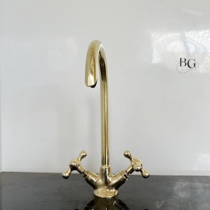 Handmade Hammered Brass Bathroom Faucet, Unlacquered Solid Brass Sink ...