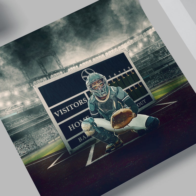 SPORTS BACKGROUNDS Baseball Scoreboard Backgrounds and Overlays, Backdrops Etsy