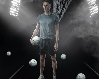 SPORTS BACKGROUNDS | Volleyball Night - Customizable Photoshop Backgrounds and Overlays