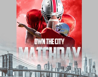 Customizable Sport Poster Template: 300dpi Photoshop PSD (Digital Download)