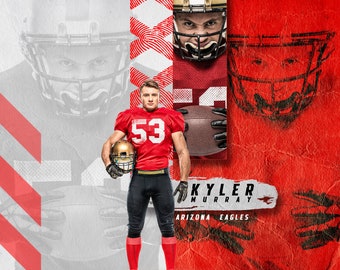 Sports Poster Photoshop Template Set - Instagram Feed & Story, Printable Size