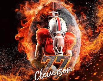 Photoshop Football Poster Template: Senior Night Banquet Gift (Digital Download)
