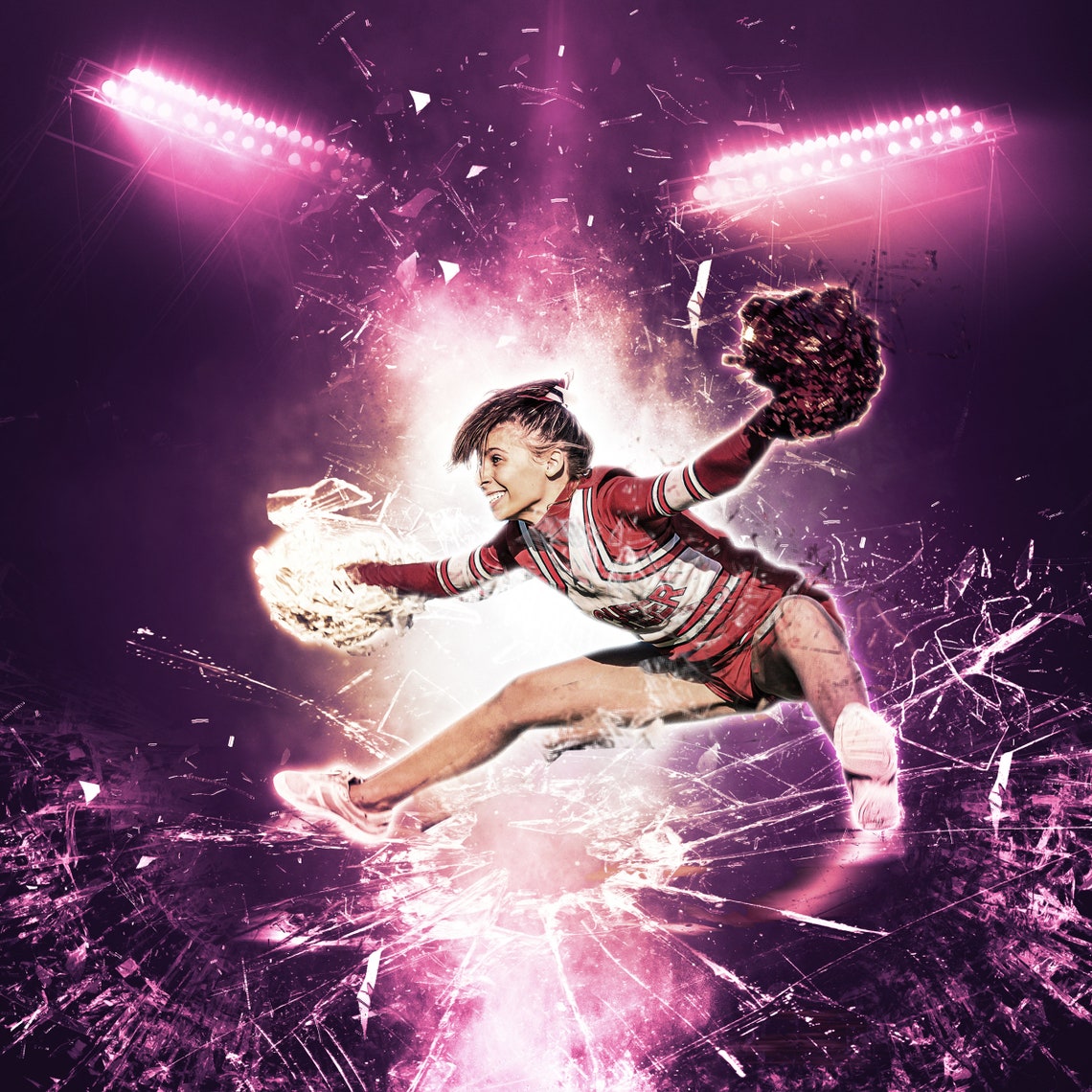 Cheerleader Poster Photoshop Template Set Etsy