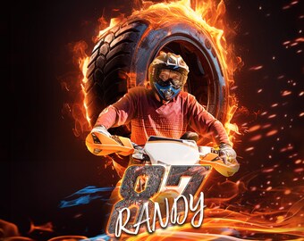 Motocross Poster Template: Racing Photoshop Collage (Instant Download)
