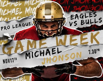 Photoshop Template Football Set - Instagram & Printable size