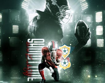 Photoshop Sport Poster Template, Digital Sports Background, Backdrop, Senior Night,banner, printable